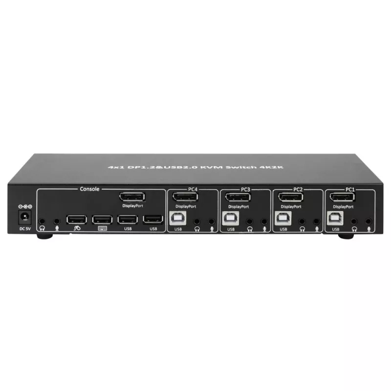 Techly IDATA DP-KVM4 KVM-lüliti Rack-paigaldus Must