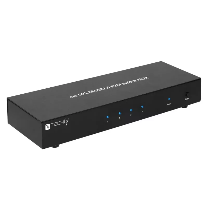 Techly IDATA DP-KVM4 KVM-lüliti Rack-paigaldus Must