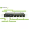Techly IDATA DP-KVM4 KVM-lüliti Rack-paigaldus Must