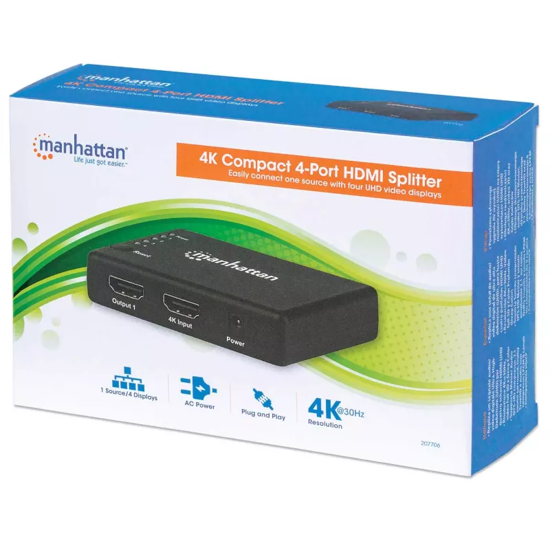 HDMI-jaotur Manhattan 4-pordiline kompaktne