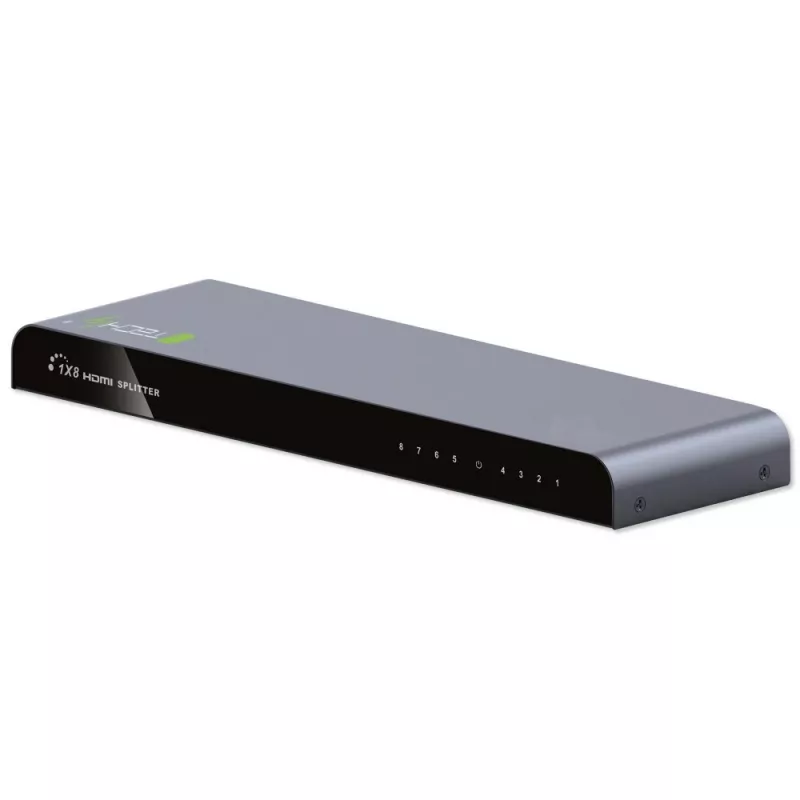 Techly HDMI jaotur 2.0 4K UHD 3D 8-suunaline, HDMI, 8x HDMI, 3840 x 2160 pikslit, must, alumiinium, 4K Ultra HD