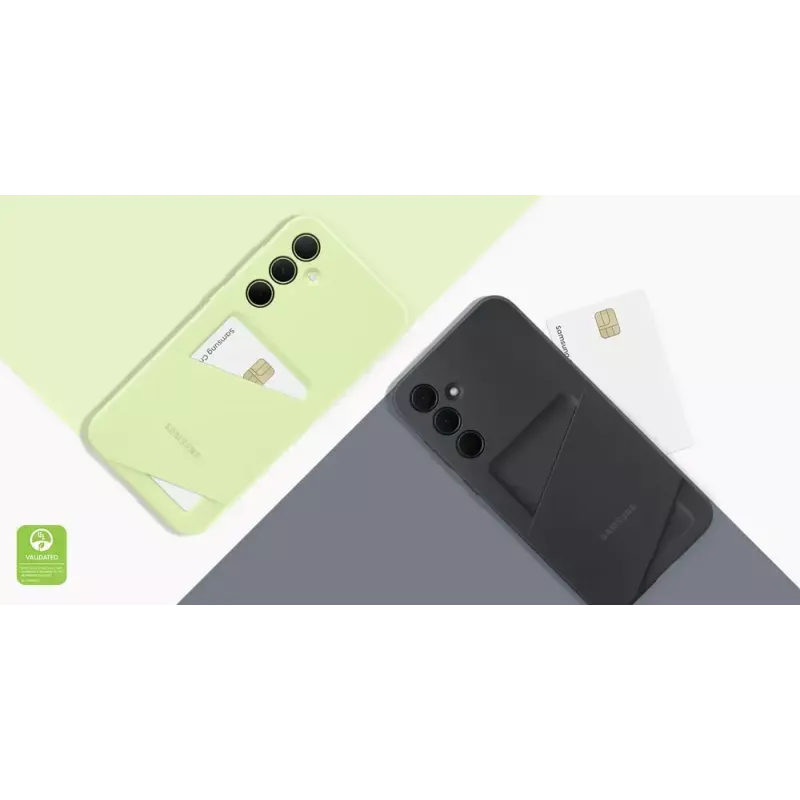 Telefoni kaitseümbris AVM EF-OA356 Samsung Galaxy A35-le, sobib 16,8 cm (6,6 tolli) ekraanile, laimiroheline, 1 kaarditasku