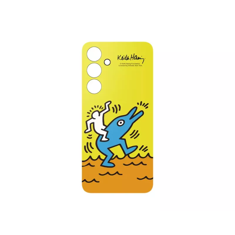 Ümbris Samsung Keith Haring Flipsuit Case S24 FE jaoks, kollane