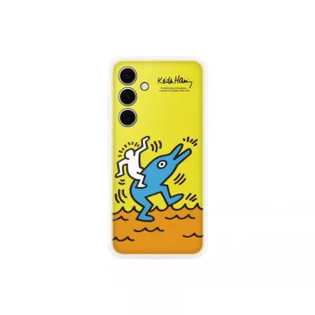 Ümbris Samsung Keith Haring Flipsuit Case S24 FE jaoks, kollane