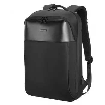 Sülearvutikott MODECOM Active 15 PLE‑MC‑ACTIVE‑15 15,6-tollistele sülearvutitele, 8 GB RAM (silt) — ökonahk, must, tõmblukuga, USB-port