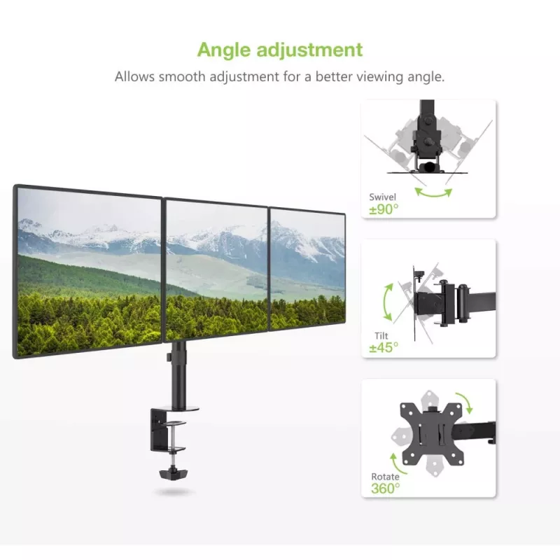 Techly 13-24 tolli lauaalus kolme monitori jaoks terminaliga ICA-LCD-482-T