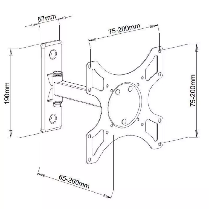 Techly 19-37 tolli seinakinnitus LED LCD TV-le kallutatav 2 liigendit must” ICA-LCD 2901