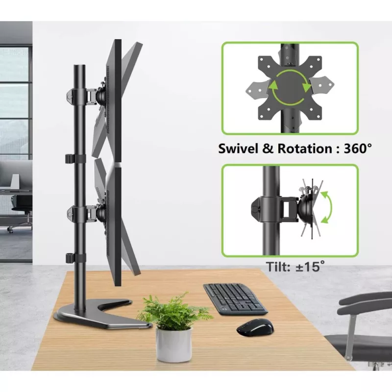 Techly ICA-LCD 2520V monitori kinnitus / alus 68,6 cm (27 tolli) Laud Must