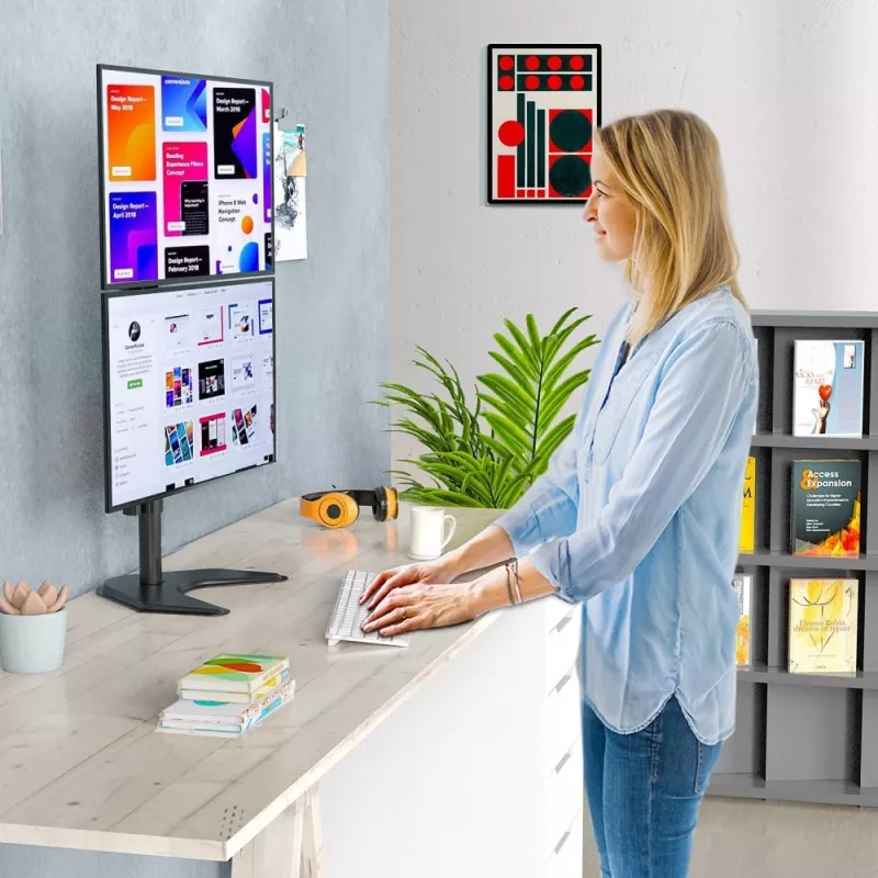 Techly ICA-LCD 2520V monitori kinnitus / alus 68,6 cm (27 tolli) Laud Must