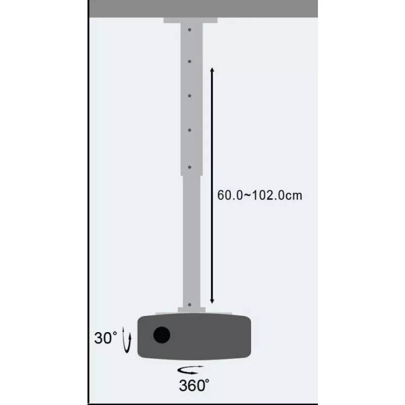 Techly projektori laepikendus 60-102 cm hõbedane ICA-PM 102XL