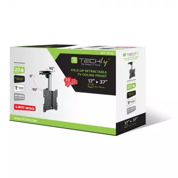 Techly kokkupandav sissetõmmatav laekinnitus telerile LED/LCD 17–37 tolli, must