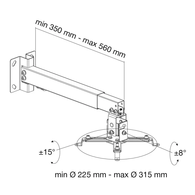 Techly ICA-PM 16 projektorikinnitus Lae-/seinakinnitused Hõbe