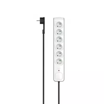 Hama P2223764 pikendusjuhe 3 m 6 vahelduvvoolu pistikupesa Siseruumidesse Must, Valge