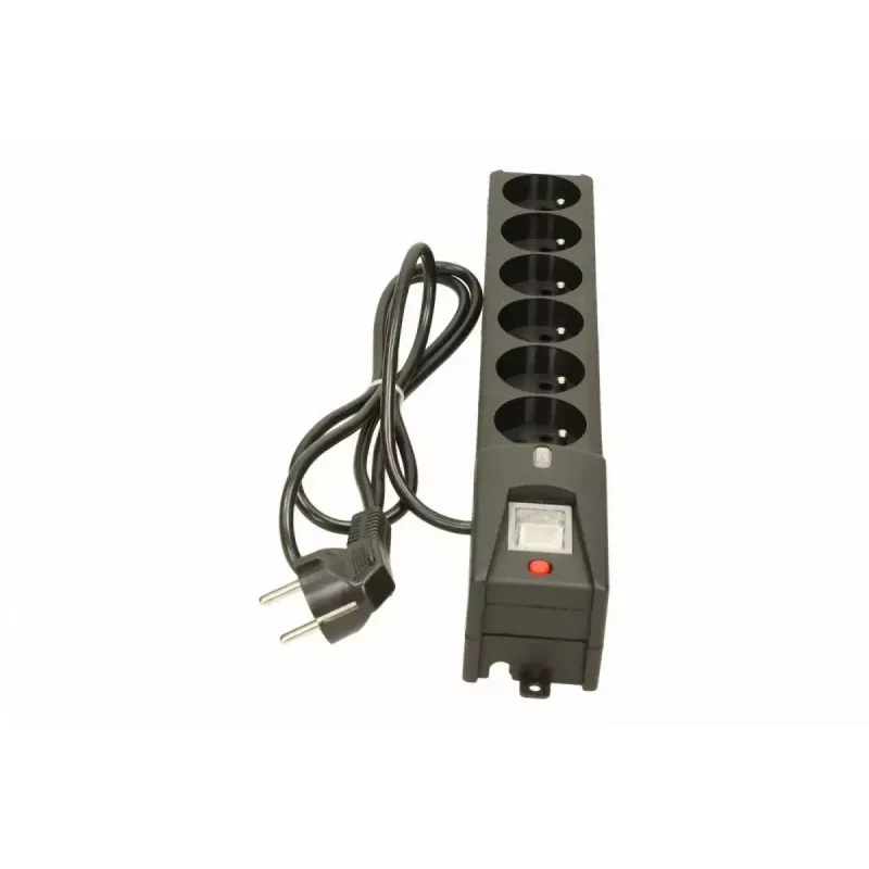 Liigpingekaitse lestar LX 610 G-A — 6 vahelduvvoolupesa, IEC 320, 1,5 m kaabel, 155 J, 230 V, must