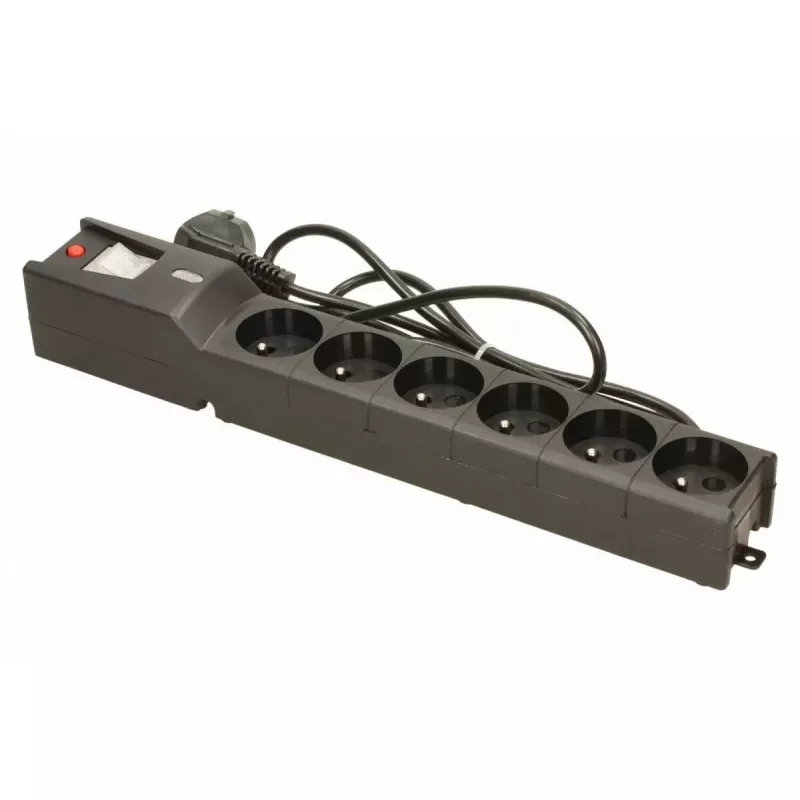 Liigpingekaitse lestar LX 610 G-A — 6 vahelduvvoolupesa, IEC 320, 1,5 m kaabel, 155 J, 230 V, must