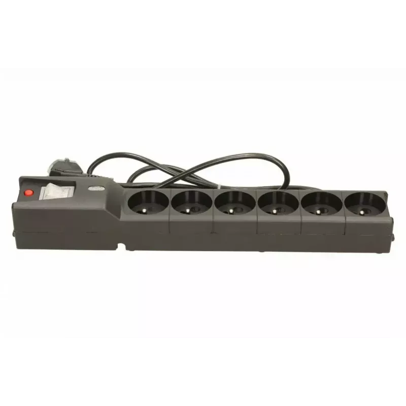 Liigpingekaitse lestar LX 610 G-A — 6 vahelduvvoolupesa, IEC 320, 1,5 m kaabel, 155 J, 230 V, must