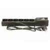 Liigpingekaitse lestar LX 610 G-A — 6 vahelduvvoolupesa, IEC 320, 1,5 m kaabel, 155 J, 230 V, must