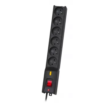 Liigpingekaitse lestar LX 610 G-A — 6 vahelduvvoolupesa, IEC 320, 1,5 m kaabel, 155 J, 230 V, must