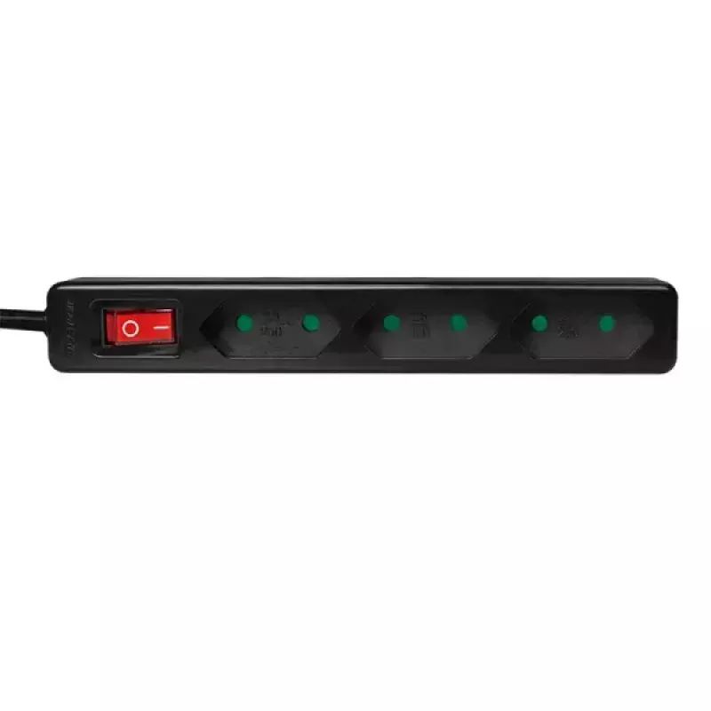 Pikendusjuhe LogiLink LPS230B 1,5 m 3 vahelduvvoolupistikut must