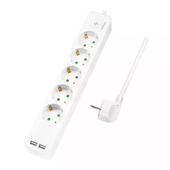Pikendusjuhe LogiLink LPS249U 1,5 m 5 vahelduvvoolu pistikupesa siseruumidesse Valge