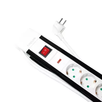 Pikendus LogiLink LPS211 3m 5 vahelduvvoolu pistikupesa siseruumidesse Must Valge