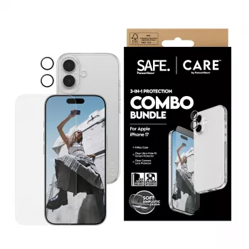 PanzerGlass 3-in-1 Combo Bundle for iPhone 17 — ekraanikaitse, kaamera objektiivikaitse ja ümbris