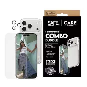 PanzerGlass 3-in-1 Combo Bundle iPhone 17 Pro CR40572 jaoks — ekraanikaitse, kaamera kate ja ümbris