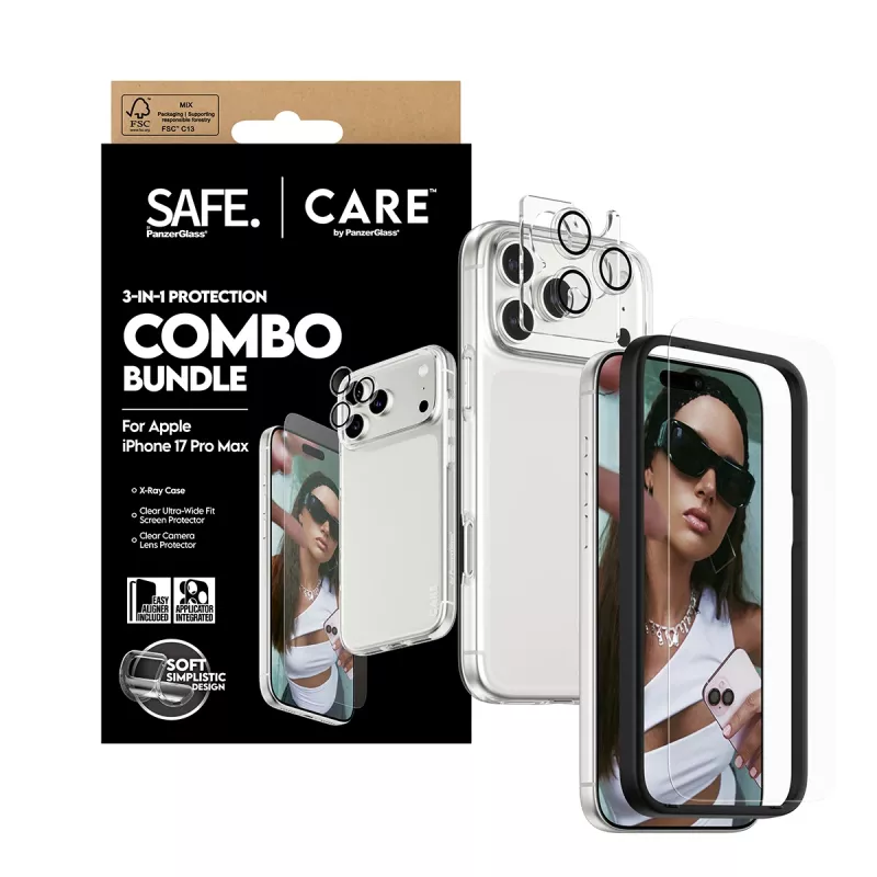 Ekraanikaitse, ümbrise ja kaamera objektiivikaitse komplekt PanzerGlass iPhone 17 Pro Max'ile CR60725