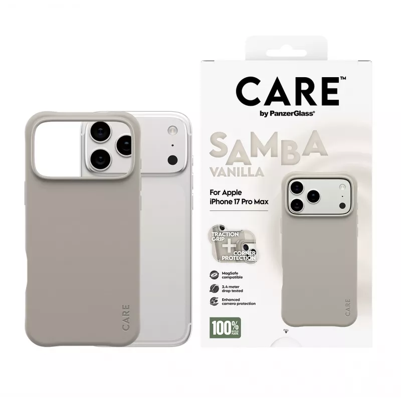Korpus PanzerGlass CARE by Fashionable Case Samba Vanilla koos MagSafe'iga iPhone 17 Pro Max