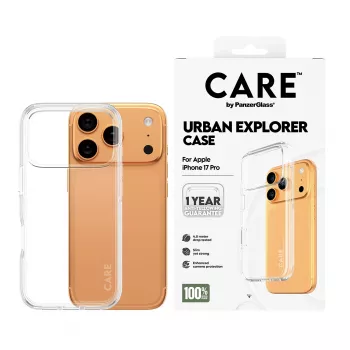 Kaitseümbris PanzerGlass CARE by Flagship Case läbipaistev Urban Explorer selge raamiga iPhone 17 Pro jaoks