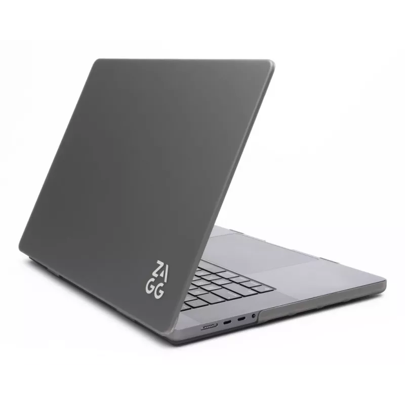 Kõva ümbris Zagg MacBook Pro 14 M3/M2/M1 jaoks — suitsune viimistlus, klõpsatav kaitsekest