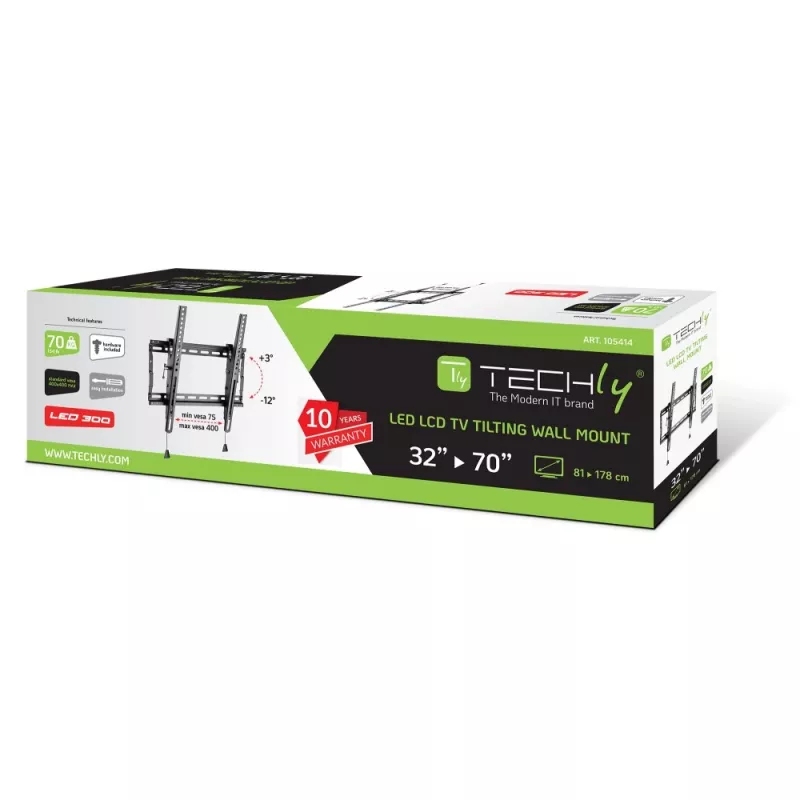Techly ICA-PLB 59T TV-kinnitus/jalg 177,8 cm (70 tolli) Must
