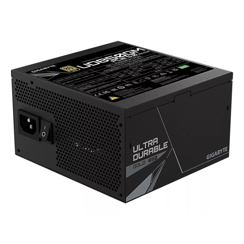 GIGABYTE UD850GM PG5 V2 Power Supply Unit- PCIe Gen 5.1, 80 PLUS Gold, Fully Modular Design, 120mm Fan, ATX 3.1 Ühilduv, EU Plug