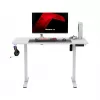 Mängulaud huzaro Hero 8.1 — valge elektriline reguleeritava kõrgusega laud 120×60 cm, 720–1180 mm, kandevõime 50 kg, kaablihaldus