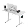 Mängulaud huzaro Hero 8.1 — valge elektriline reguleeritava kõrgusega laud 120×60 cm, 720–1180 mm, kandevõime 50 kg, kaablihaldus