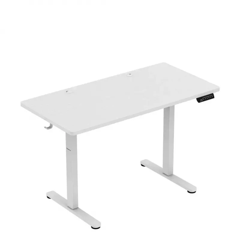 Mängulaud huzaro Hero 8.1 — valge elektriline reguleeritava kõrgusega laud 120×60 cm, 720–1180 mm, kandevõime 50 kg, kaablihaldus