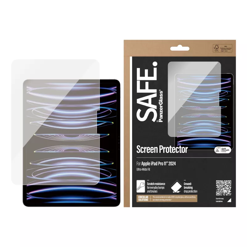 PanzerGlass SAFE. by ® ekraanikaitse iPad Pro 11'' (2024-2025) | Ultra-Wide Fit