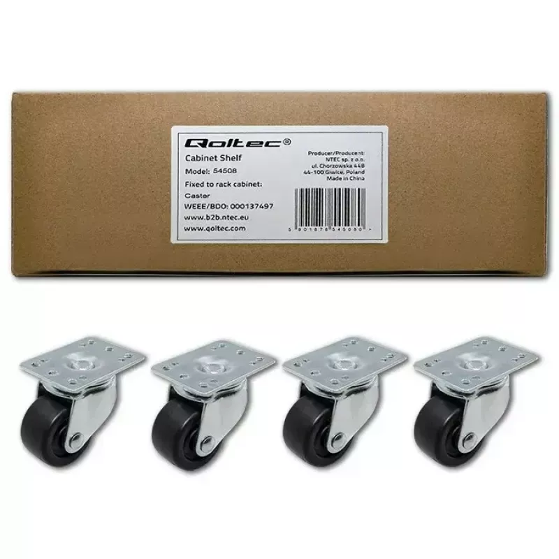 Racki rataste komplekt QOLTEC 4 tk ilma lukustuseta mudel 54508