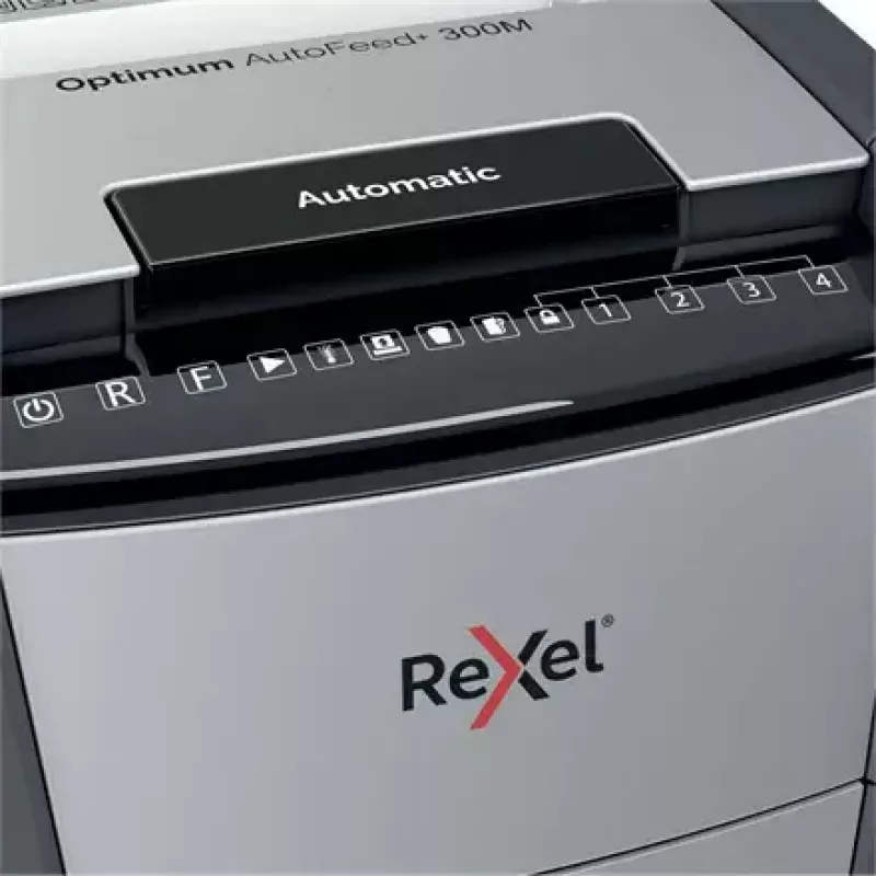 Rexel Optimum Auto+ 300M paberipurustaja Mikrolõik 55 dB 23 cm Must, Hall
