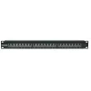 Intellinet Patch Panel, Cat6, FTP, 24-Port, 1U, Varjestatud, 90° ülalt sisenevad läbilöögiklemmid, Must