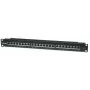 Intellinet Patch Panel, Cat6, FTP, 24-Port, 1U, Varjestatud, 90° ülalt sisenevad läbilöögiklemmid, Must