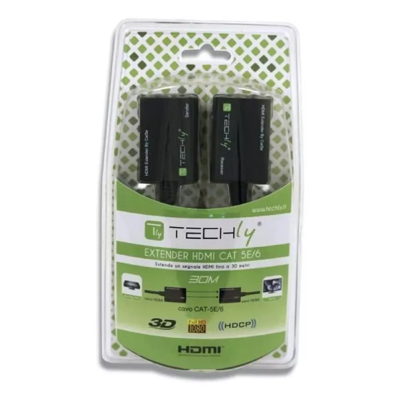 Techly HDMI võimendi Cat 5e / 6 kompaktne 30 m IDATA EXT-E30D