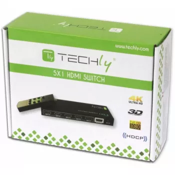 Techly 5 IN 1 OUT HDMI lüliti kaugjuhtimispuldiga, 4Kx2K, 3D IDATA HDMI-4K51