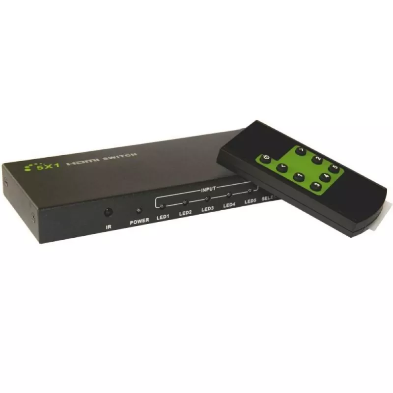 Techly 5 IN 1 OUT HDMI lüliti kaugjuhtimispuldiga, 4Kx2K, 3D IDATA HDMI-4K51