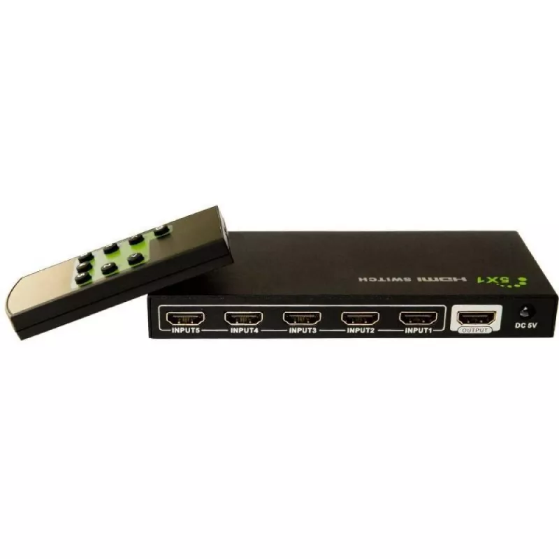 Techly 5 IN 1 OUT HDMI lüliti kaugjuhtimispuldiga, 4Kx2K, 3D IDATA HDMI-4K51