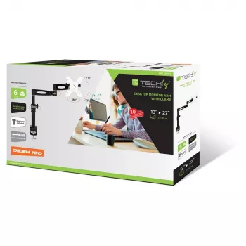 Techly 13-27 tolli lauaalune monitorihoidik pika haru kaldega ICA-LCD 502BK