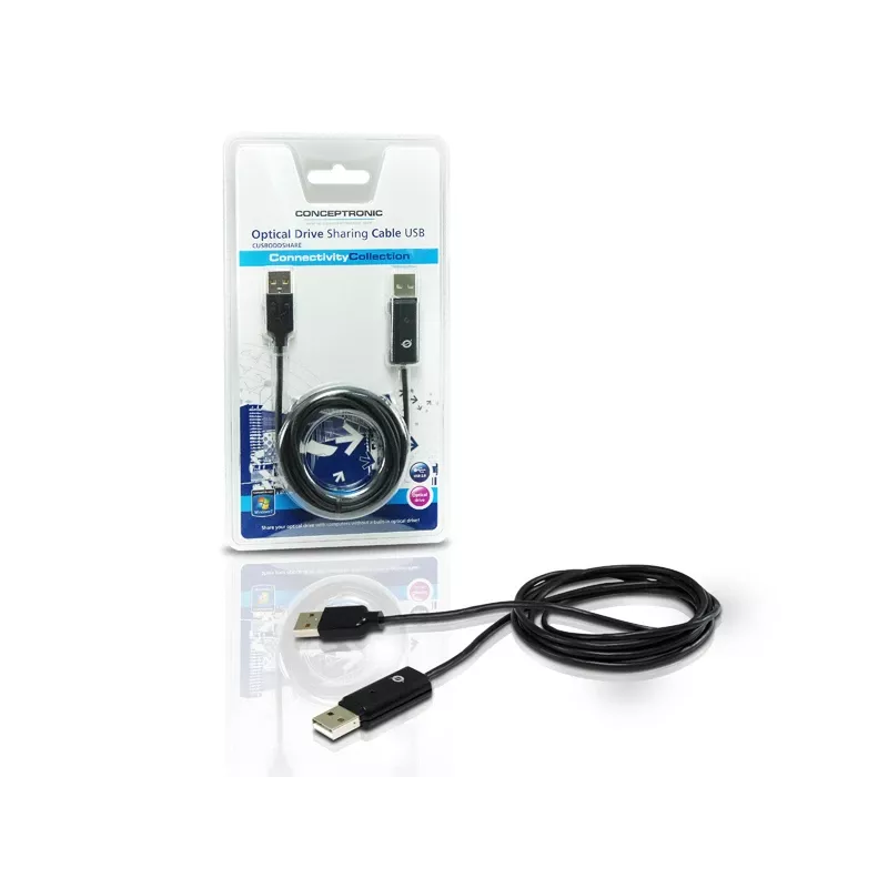 Conceptronic optilise draivi jagamiskaabel USB, 1,8 m, must, USB A, USB A, isane/isane, 20 g