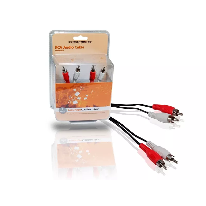 Conceptronic RCA helikaabel, RCA, isane, RCA, isane, 5 m, must