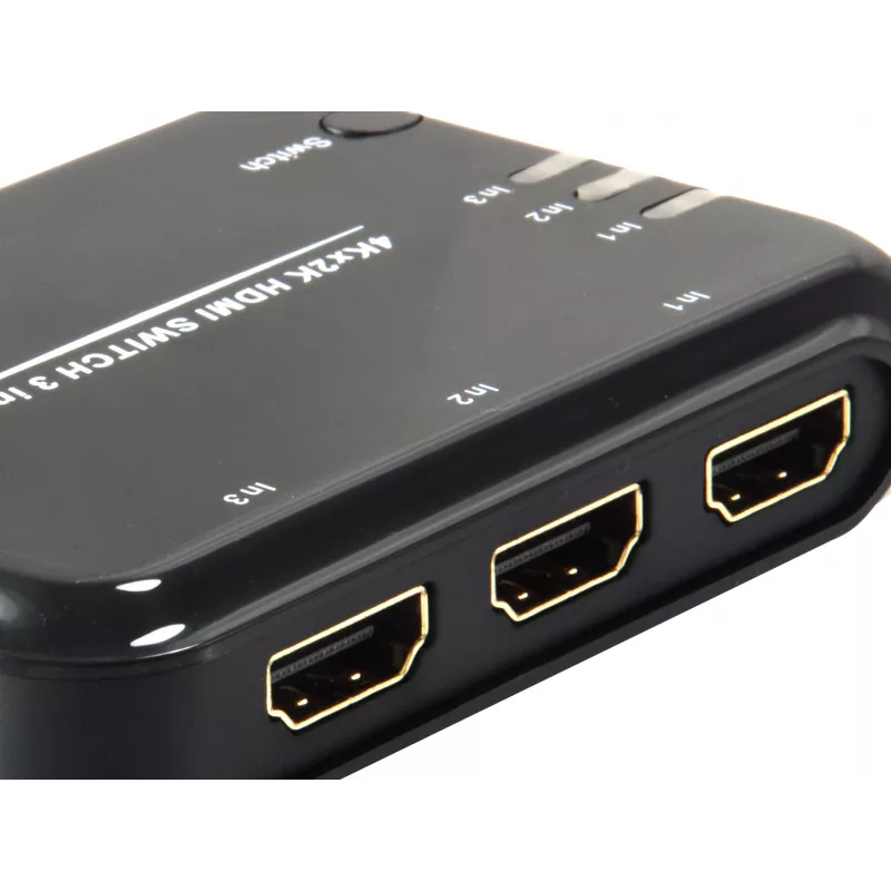 Equip HDMI 1.4 Switch 3x1, HDMI, plastikust, must, IR, 7.1 kanalit, DTS-HD, Dolby TrueHD