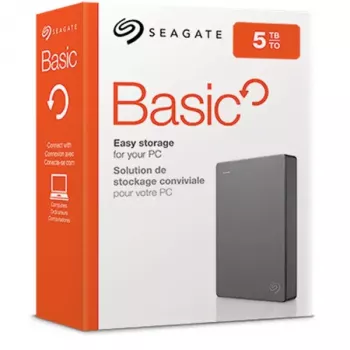 Seagate Basic väline kõvaketas 5 TB 2,5 tolli USB 3.2 Gen 1 (3.1 Gen 1) Hõbedane